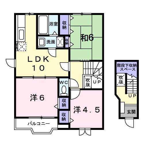 ドルチェ・モルティF(3LDK/2階)の間取り写真