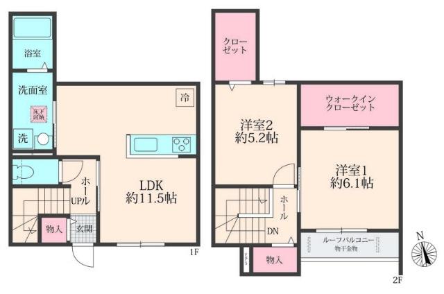 BLOOM COURT(2LDK/1階)の間取り写真