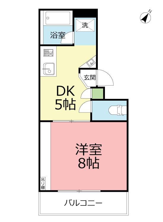 エスポワール湘南台(1DK/1階)の間取り写真