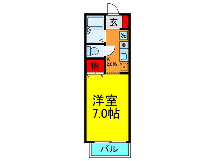 ハイツPROSPER(1K/1階)の間取り写真