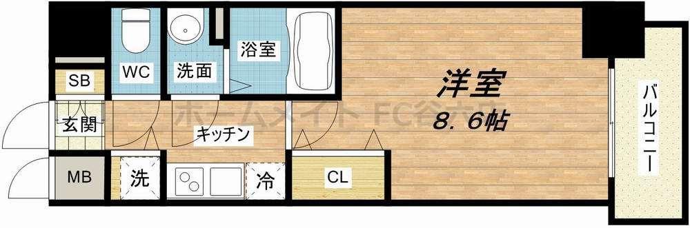 アドバンス大阪ベイパレス(1K/7階)の間取り写真