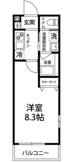 FELIZ CORUT日根野(1K/1階)の間取り写真