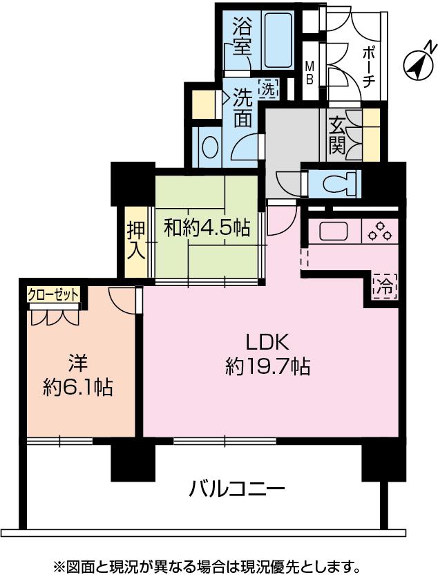 オラリオンサイト3番館(2LDK/24階)の間取り写真