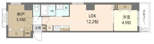 GRAND-MERE横浜大口(1SLDK/4階)の間取り写真