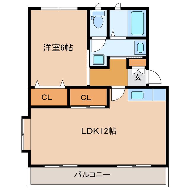 比和レジデンス(1LDK/3階)の間取り写真