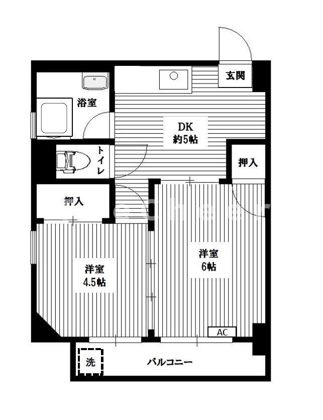 第2ニューコーポ高島(2DK/3階)の間取り写真