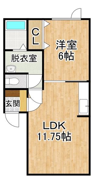 ホープ24I(1LDK/2階)の間取り写真