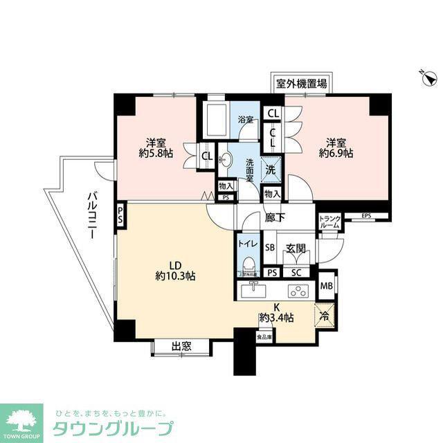 ユアコート東長崎(2LDK/3階)の間取り写真