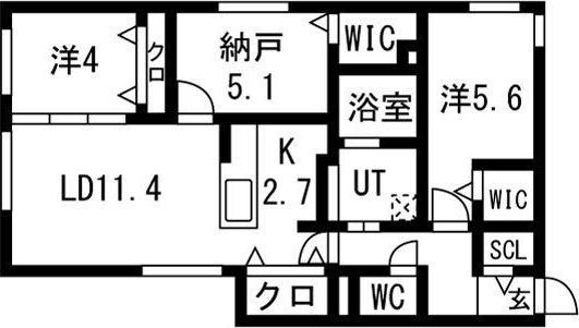アルディアN11(3LDK/1階)の間取り写真