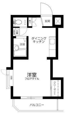 ヒズコープ(1DK/1階)の間取り写真