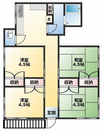 高田荘(4K/2階)の間取り写真