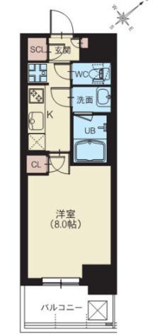 スプランディッド新横浜(1K/8階)の間取り写真