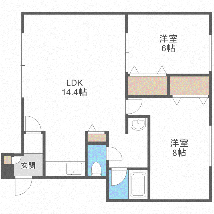 パームコート37(2LDK/2階)の間取り写真