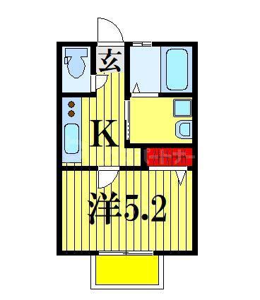 SAIWAI奏(1K/2階)の間取り写真