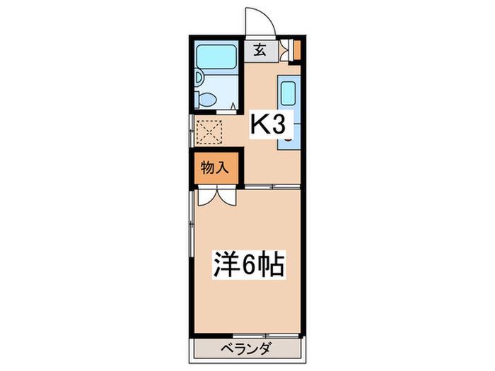 めぞんあいびー(1K/2階)の間取り写真