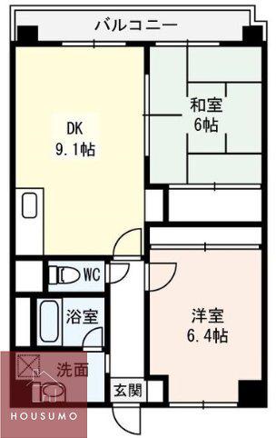 ピアニスクエア(2DK/3階)の間取り写真