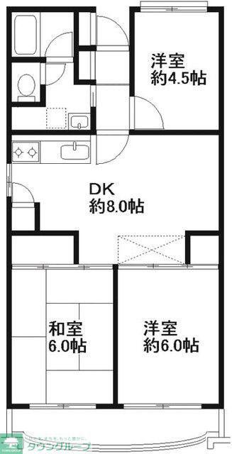 ブランハイツ長津田(3DK/5階)の間取り写真