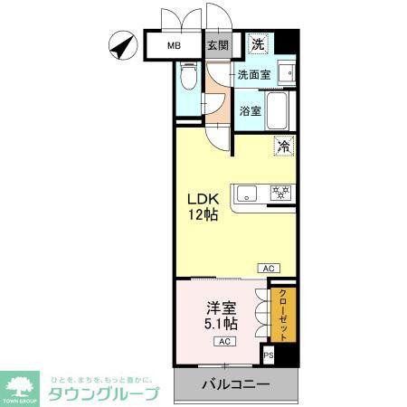 エマリーグレース(1LDK/2階)の間取り写真