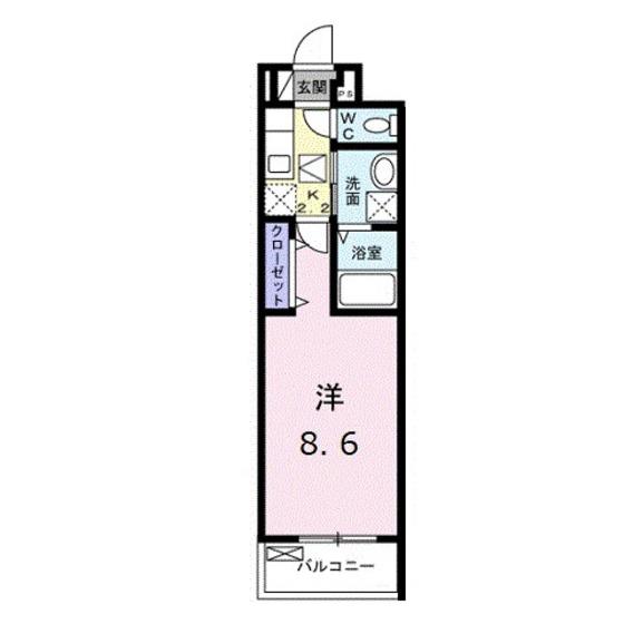 セブンコート長束駅前 B棟(1K/1階)の間取り写真