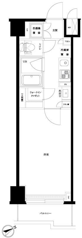 ルーブル南馬込参番館(1K/8階)の間取り写真