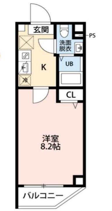 ヒルズ東町(1K/7階)の間取り写真