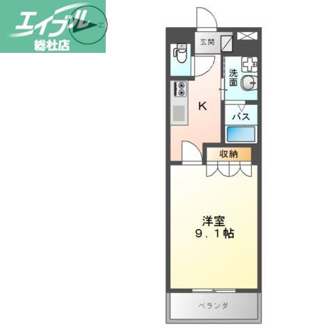 グレイス神田(1K/2階)の間取り写真