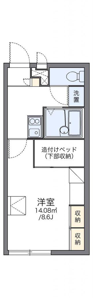 レオパレスユーカリが丘(1K/2階)の間取り写真