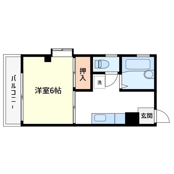 コーポ長崎(1K/2階)の間取り写真