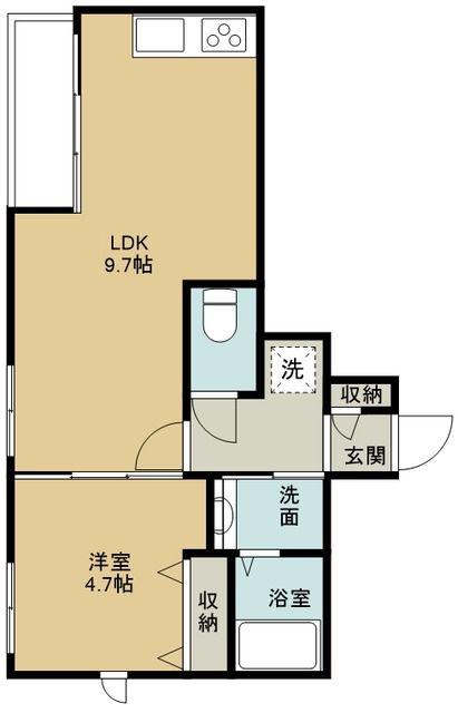 サニークレスト(1LDK/2階)の間取り写真