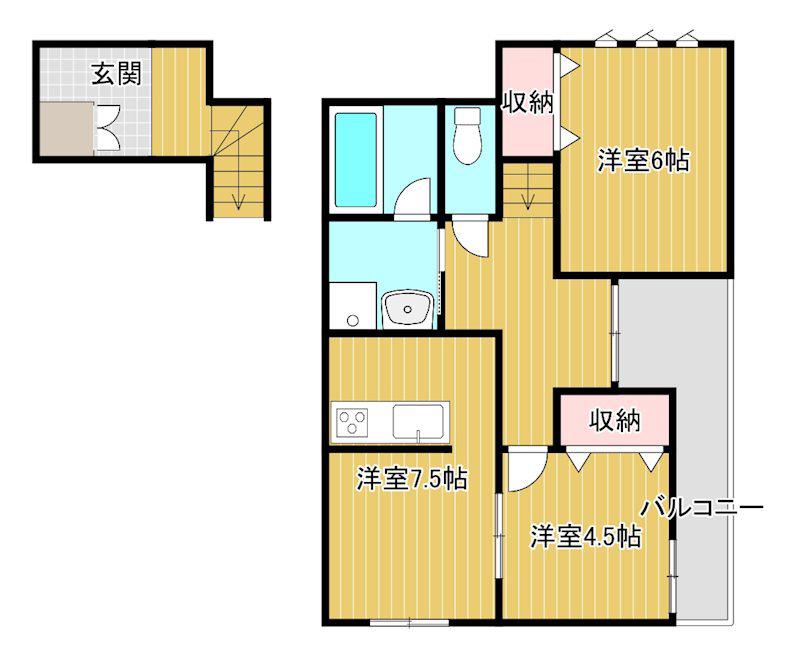 久保田町林(2LDK/2階)の間取り写真