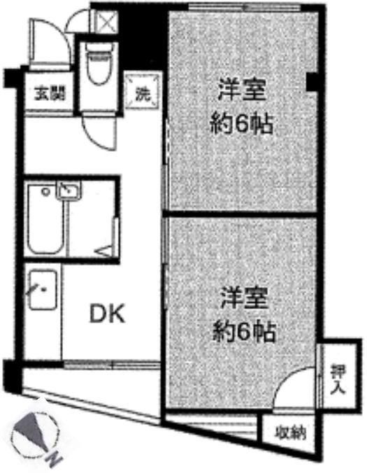 メゾン須田(2DK/4階)の間取り写真