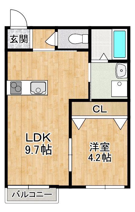 OS SEGEN(1LDK/2階)の間取り写真