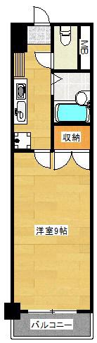 NO.21 片野(1K/14階)の間取り写真