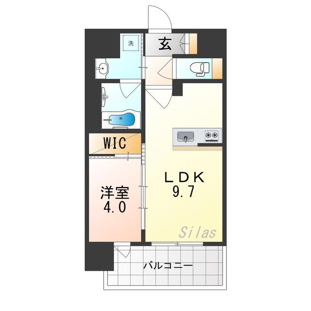 ベラジオ 雅び 京都七条ウエストII(1LDK/6階)の間取り写真