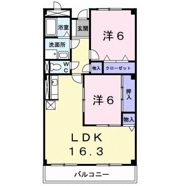 ヴィーナスヴィラ(2LDK/1階)の間取り写真