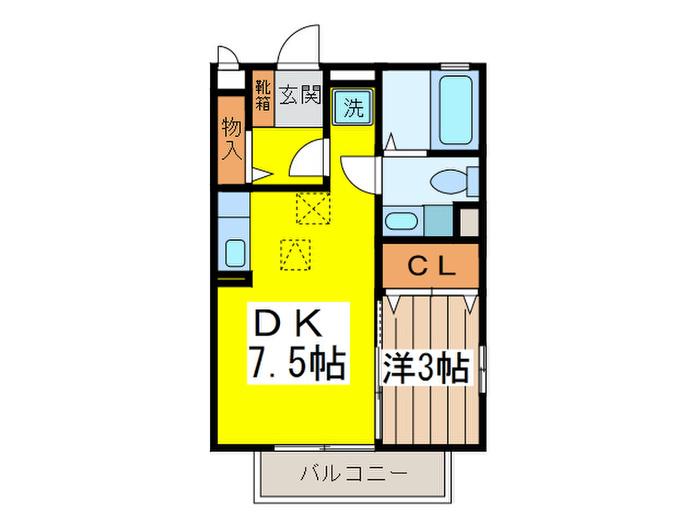 プレイス・パル(1DK/1階)の間取り写真