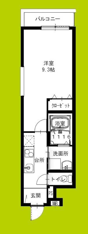 フジパレス鴫野東ウエスト(1K/3階)の間取り写真