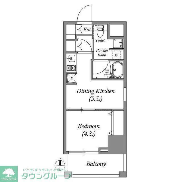 ES-GRANDE錦糸町ザ・クラス(1DK/2階)の間取り写真