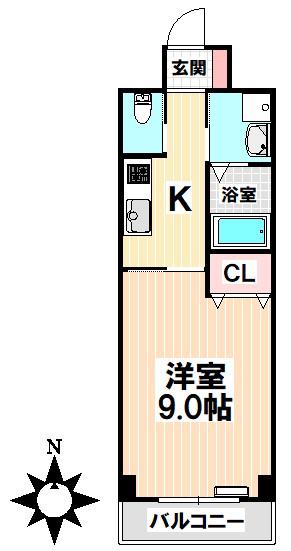 グリーンコーポ瑞穂(1K/3階)の間取り写真