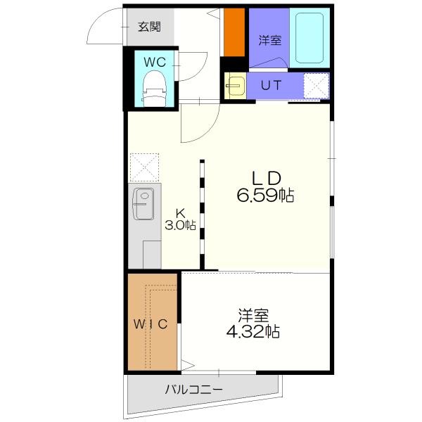 ファーネストひばりが丘(1LDK/2階)の間取り写真