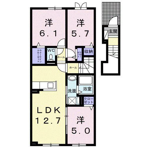 アルドール苫小牧(3LDK/2階)の間取り写真