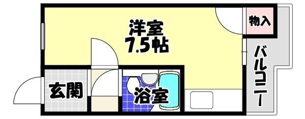 RIZEONE富田林レジデンス1(ワンルーム/3階)の間取り写真