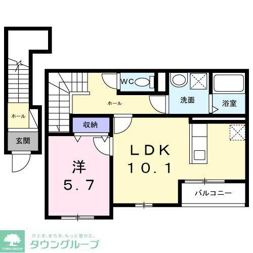パルム・ドール(1LDK/2階)の間取り写真