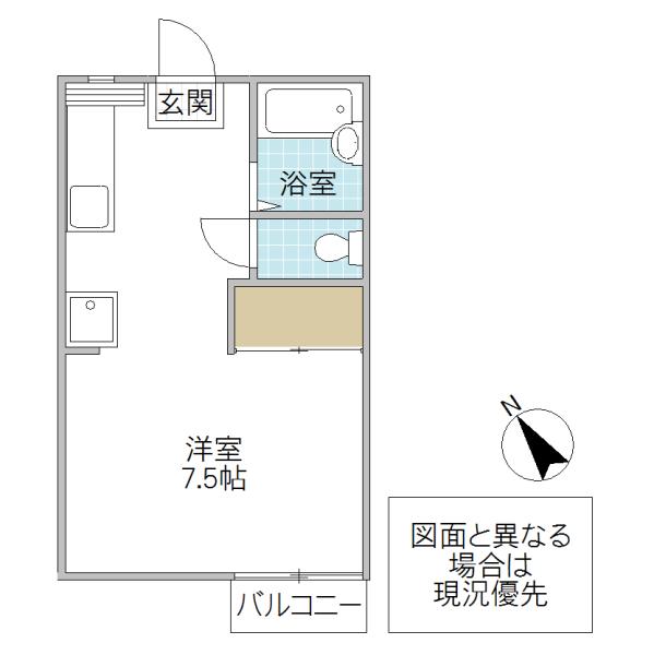 アーバンハイツ(ワンルーム/1階)の間取り写真