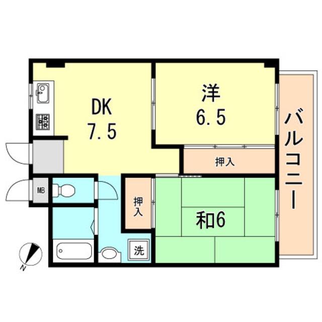 コーポ井上(2DK/3階)の間取り写真