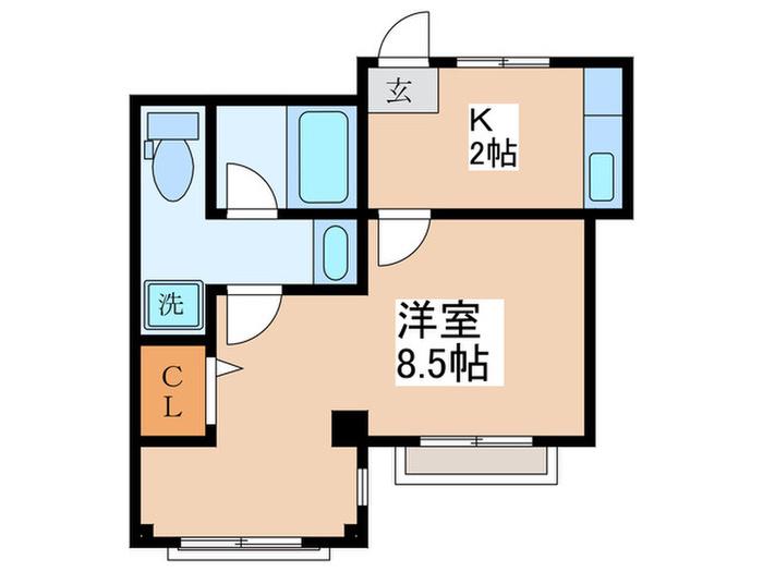第二村上ビル(1K/3階)の間取り写真