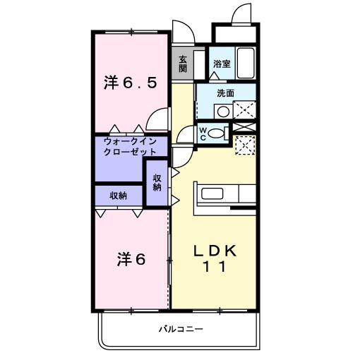 ブリージウェイ(2LDK/1階)の間取り写真