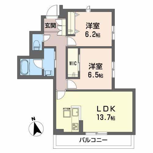 サングラリオ(2LDK/1階)の間取り写真