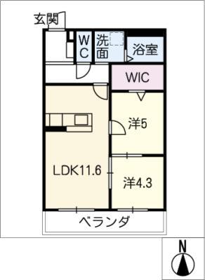 M RICCI (2LDK/3階)の間取り写真