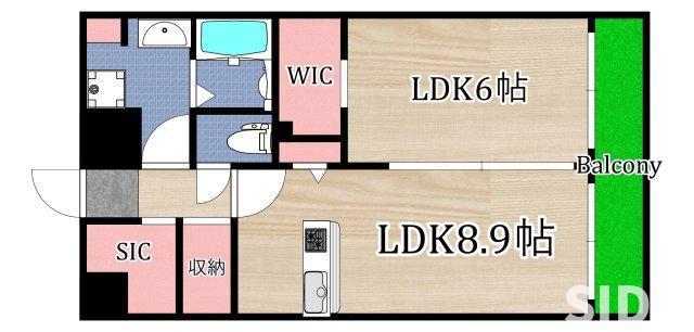 京橋パンション(1LDK/5階)の間取り写真
